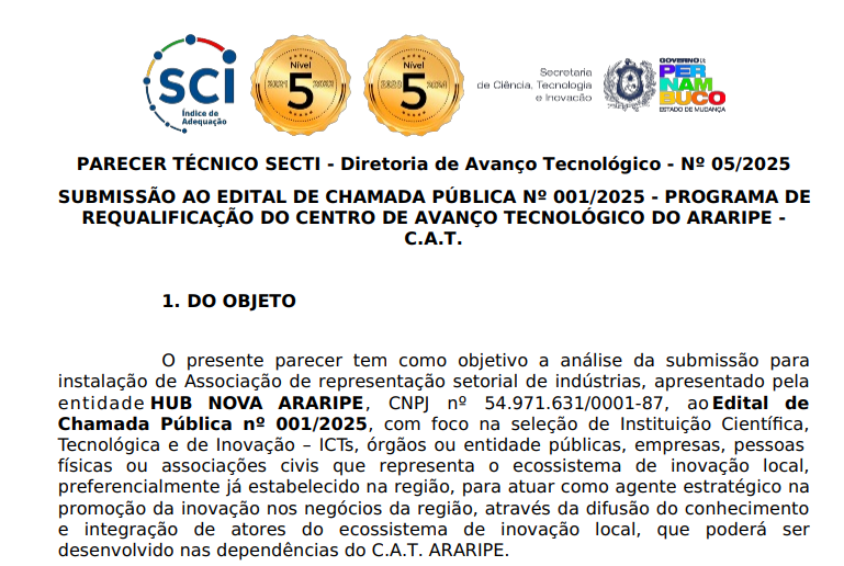 Hub Inova Araripe é Aprovado na Chamada Pública da SECTI: Um Novo Capítulo para a Inovação no Sertão do Araripe